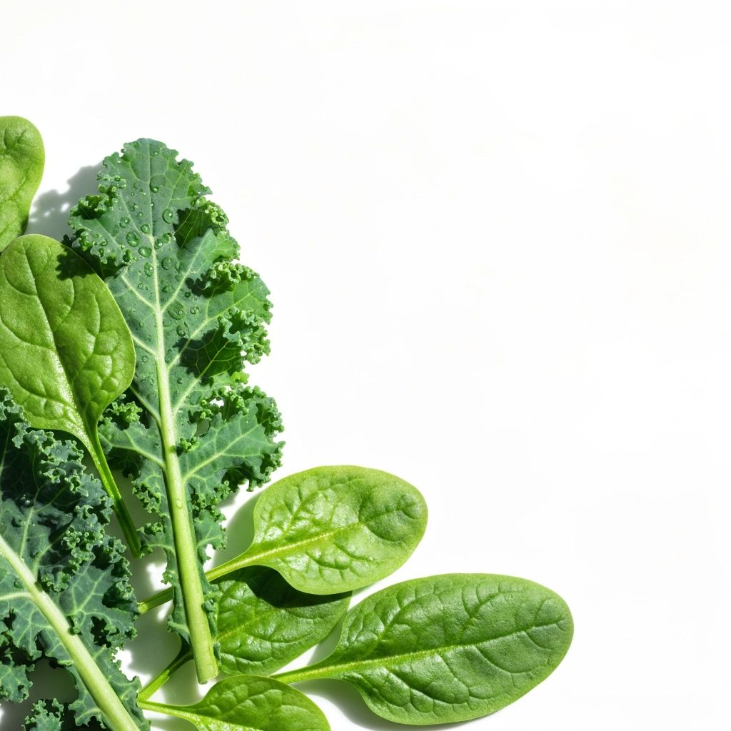 Frisches Blattgemüse mit Wassertropfen